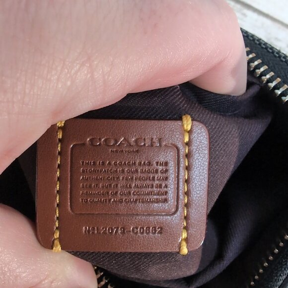 Coach Kitt Messenger Crossbody In Jacquard and Black Leather Silver Hardware - Picture 6 of 9